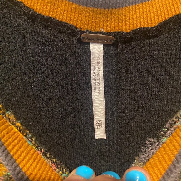Free People XS Sweet Gal Thermal Boho Long Sleeve Top‎ Sweater - Picture 4 of 5